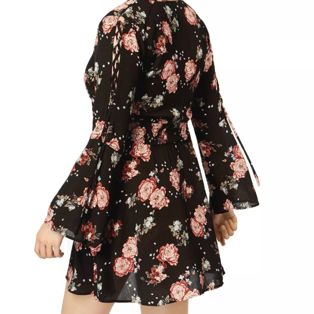 AMERICAN RAG LACE UP BELL SLEEVE DRESS - Picture 3 of 3